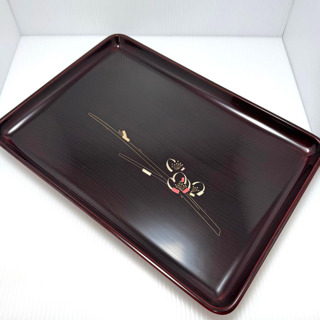 新品 輪島塗 漆 お盆 トレー うるし 伝統工芸 黒 配膳 伝統工芸 漆器