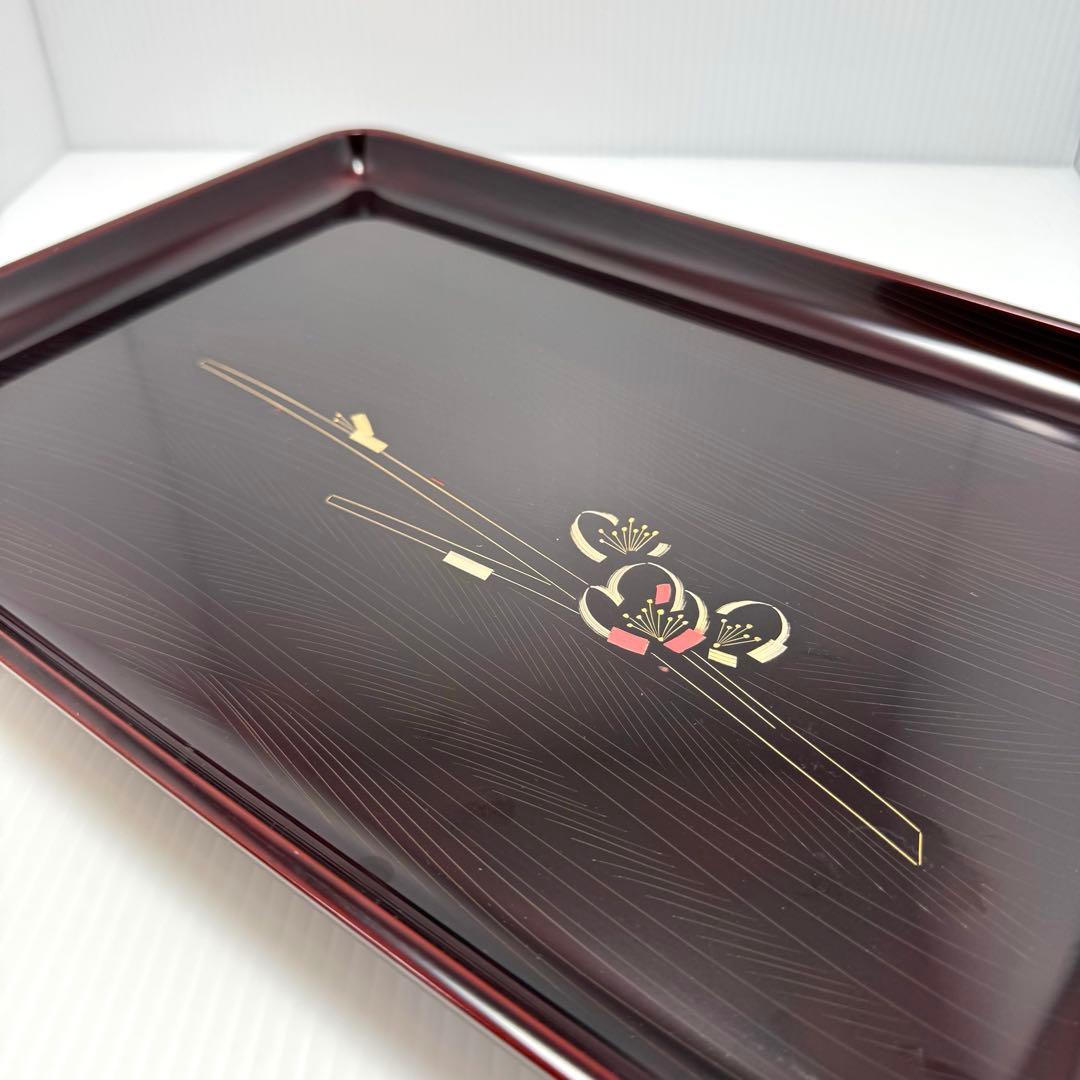 新品 輪島塗 漆 お盆 トレー うるし 伝統工芸 黒 配膳 伝統工芸 漆器