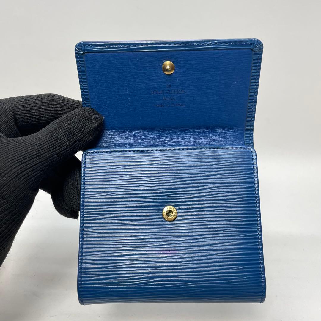 2959 ルイヴィトン エピ ブルー 三つ折り財布 エリーズ