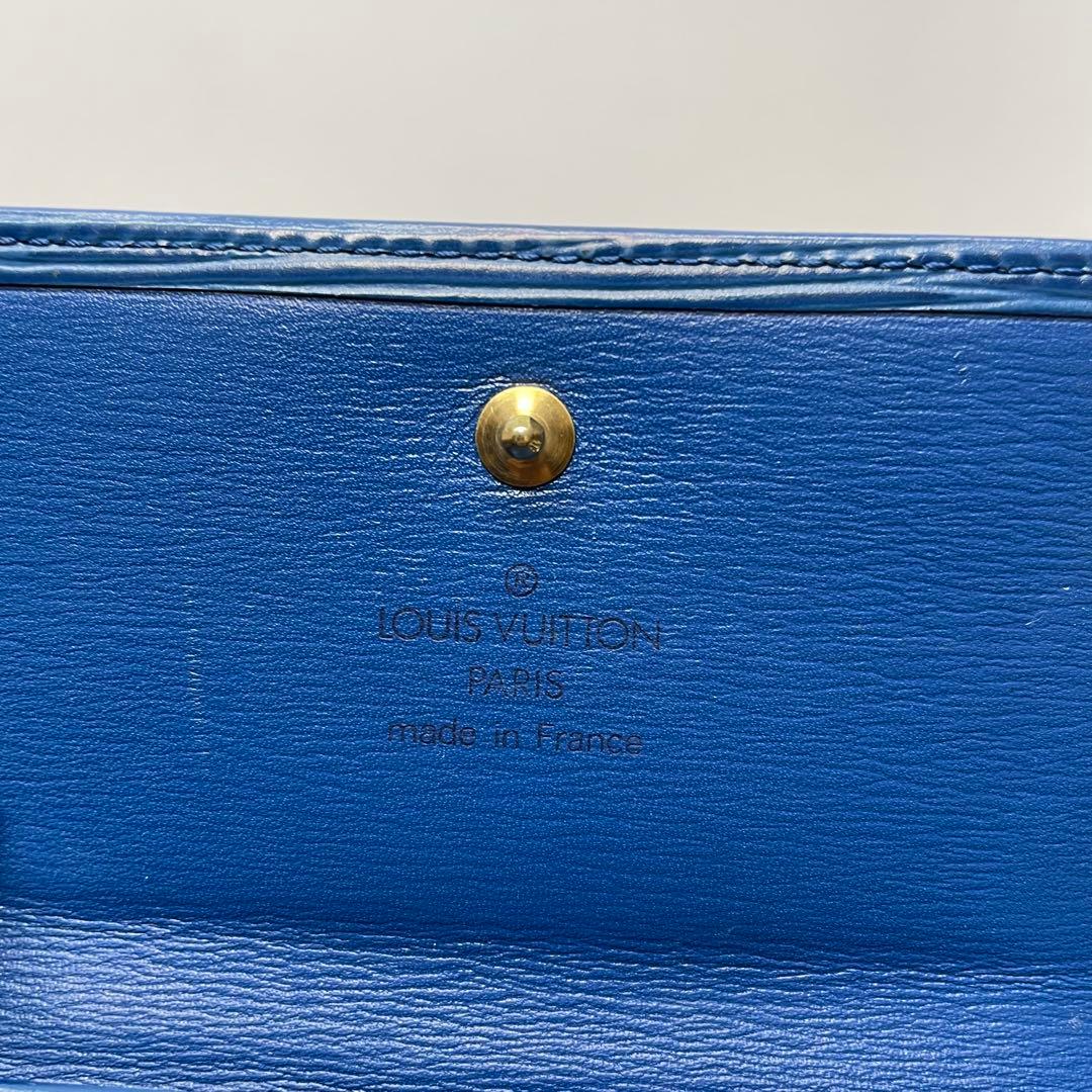 2959 ルイヴィトン エピ ブルー 三つ折り財布 エリーズ
