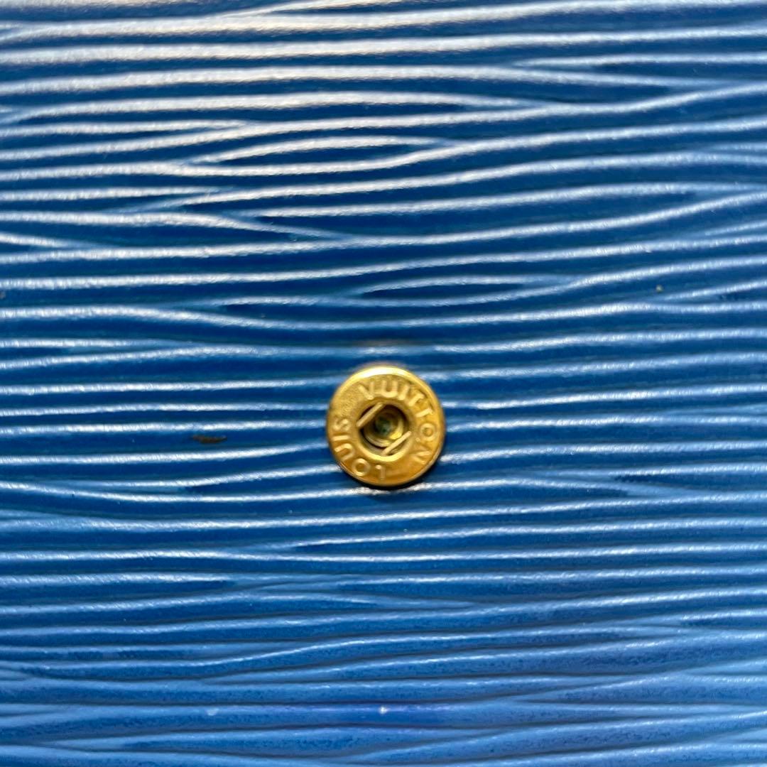 2959 ルイヴィトン エピ ブルー 三つ折り財布 エリーズ