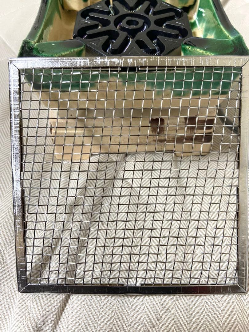 【未使用品⭐︎レトロ⭐︎希少】野々田商店 卓上 江戸火鉢 織部 電熱器 茶道具