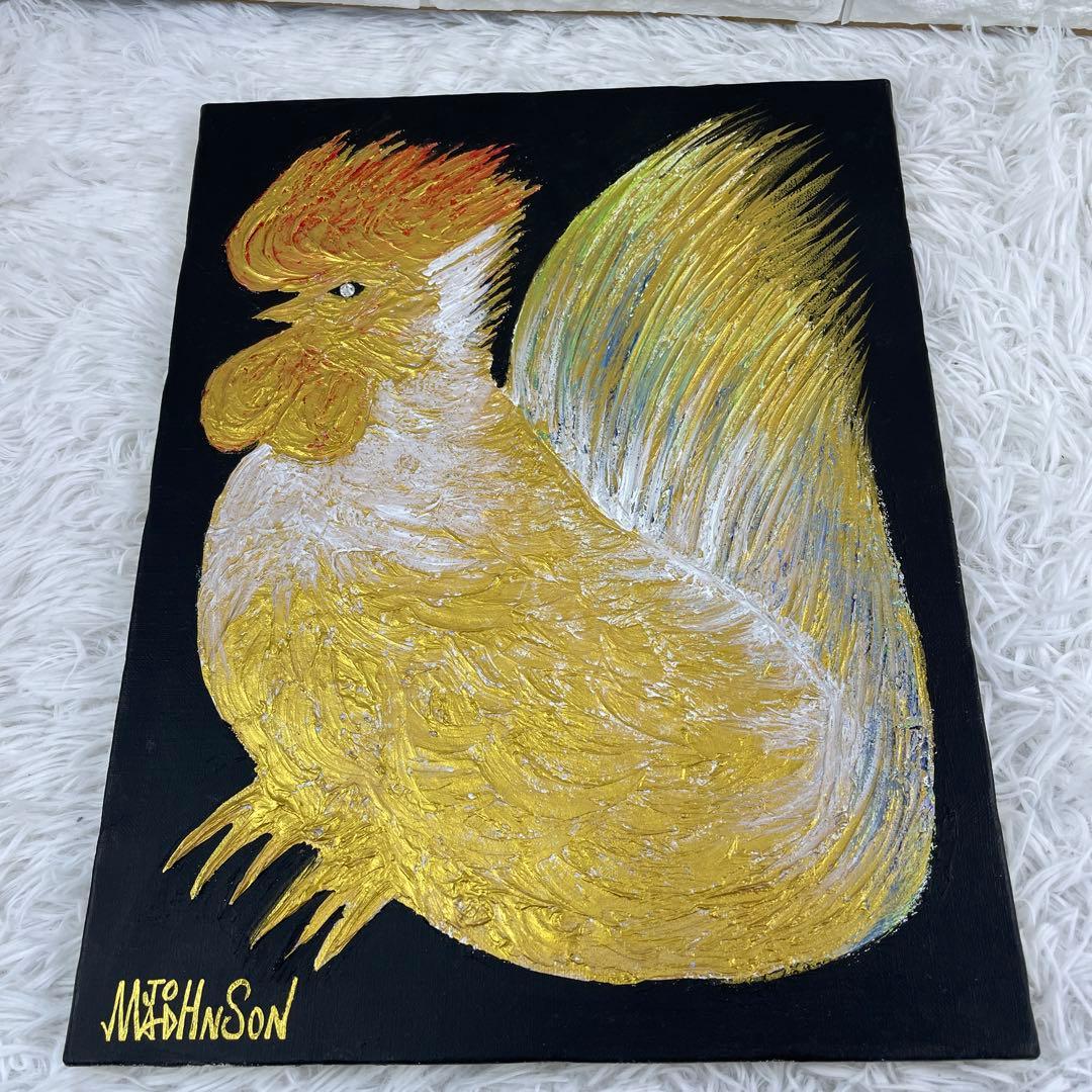 希少品　MAD JOHNSON/マッドジョンソン、ニワトリ絵画、直筆サイン入り