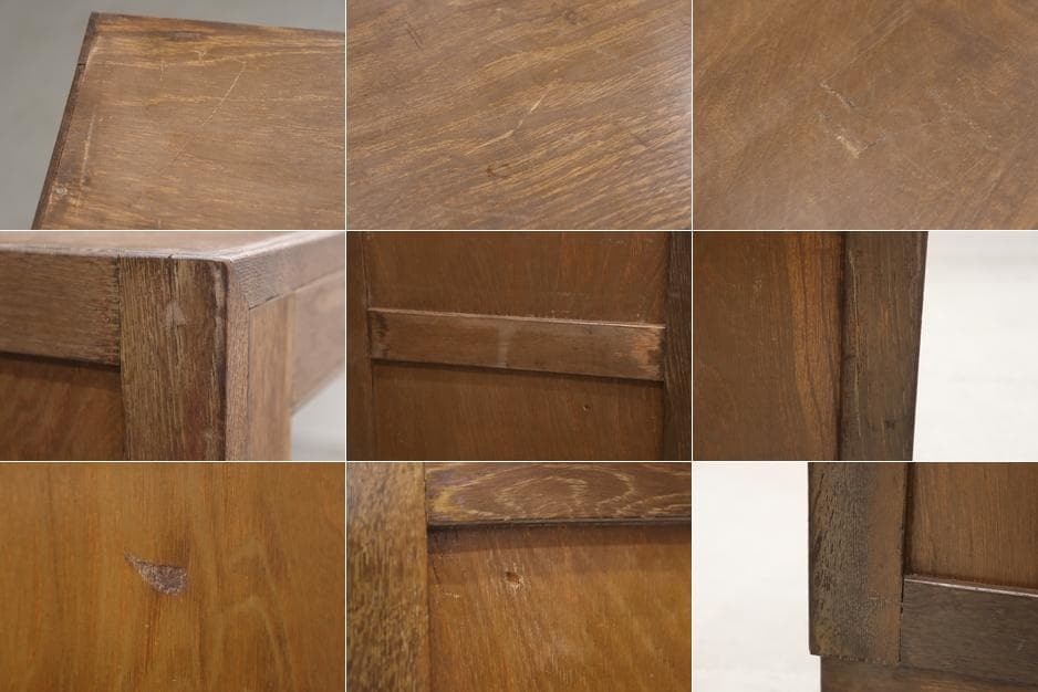 ※いのうえ レトロ オーク材 本箱 食器棚 書庫 戸棚 収納 キャビネット