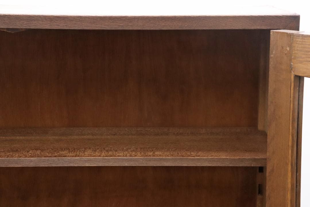 ※いのうえ レトロ オーク材 本箱 食器棚 書庫 戸棚 収納 キャビネット