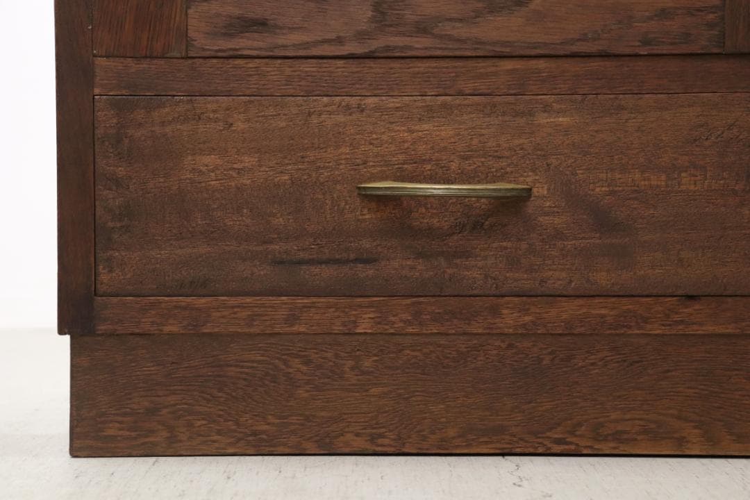 ※いのうえ レトロ オーク材 本箱 食器棚 書庫 戸棚 収納 キャビネット