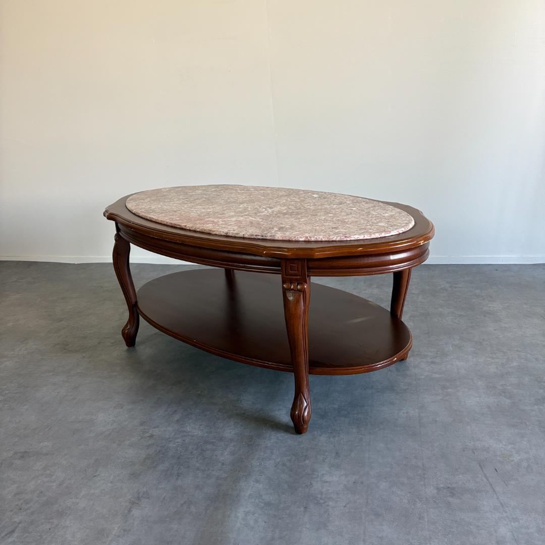 ロココ調 猫脚×大理石風天板 センターテーブル