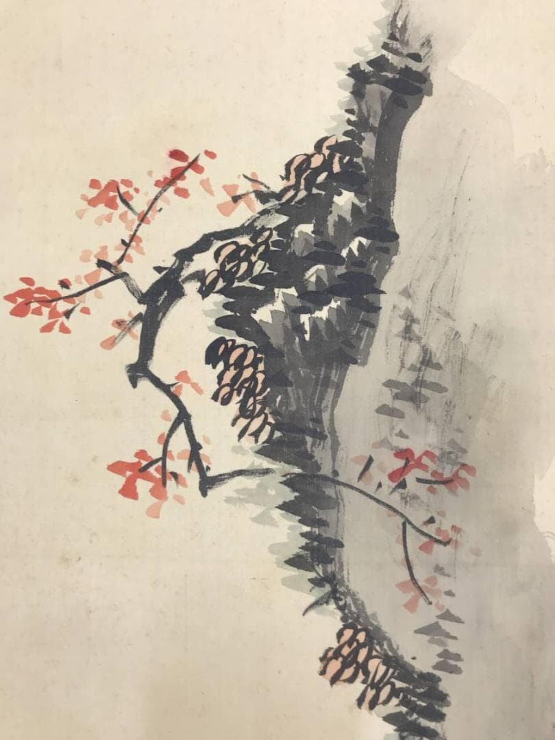 【真作】兼本春篁/漁礁問答図/人物図/掛軸/名家伝来/AC-480