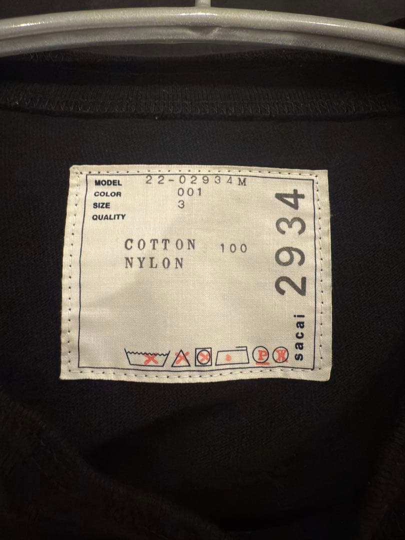 sacai ナイロンツイルミックス　Tシャツ