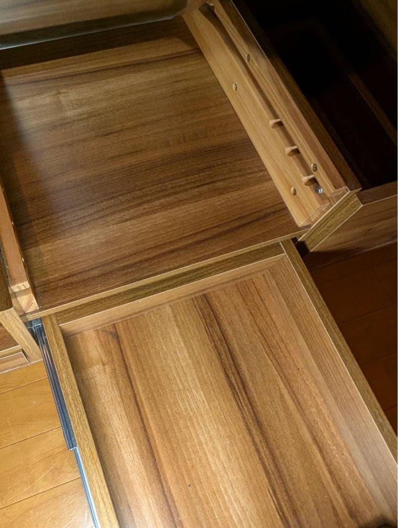 ■送料込■LOWYA ドレッサー ローテーブル コスメ台 鏡化粧センターテーブル