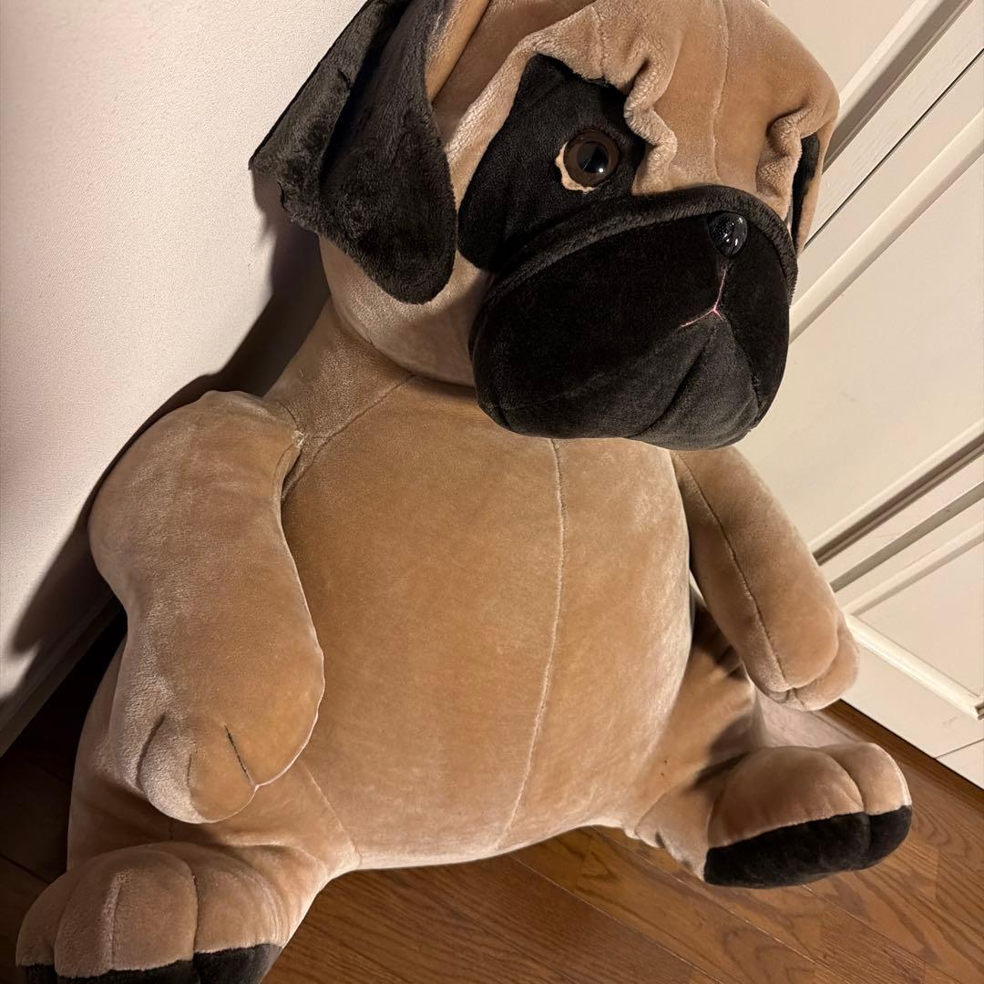 【発送3/1〜可】パグ犬　ぬいぐるみ　特大　大きめ　わんちゃん　ぱぐ　美品　レア