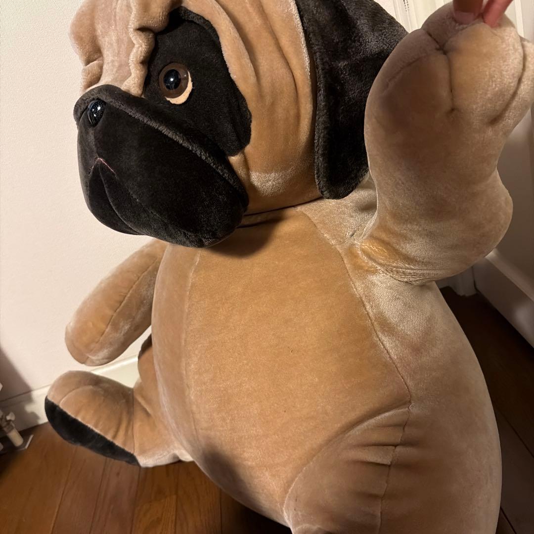 【発送3/1〜可】パグ犬　ぬいぐるみ　特大　大きめ　わんちゃん　ぱぐ　美品　レア