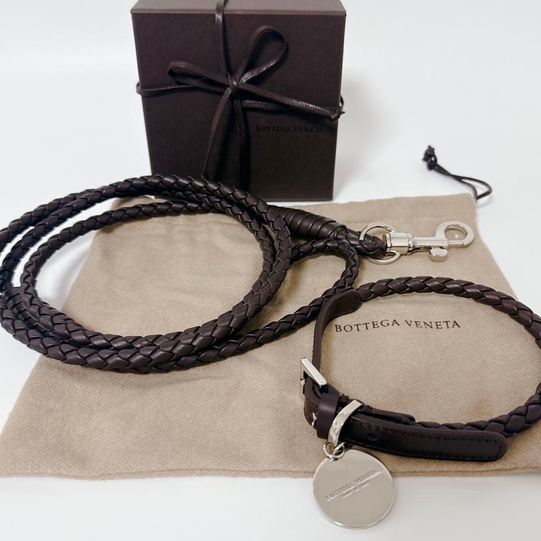 【未使用級】ボッテガヴェネタ イントレチャート ドッグリード 首輪 セット