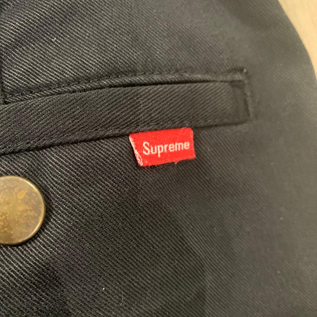 【s.t531】Supreme 黒 ワークパンツ　サイズ32