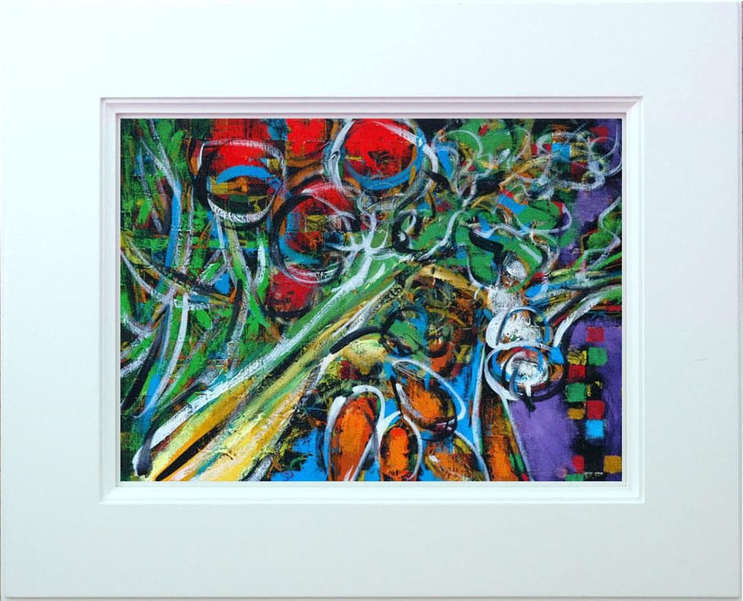 油絵 菅家令子 絵 絵画 インテリア 額付(黒) uF6-061004 野菜果物