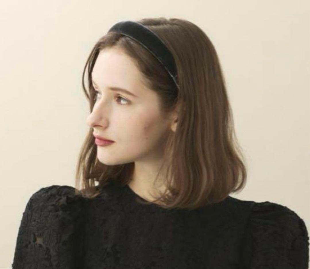 ALEXANDRE DE PARIS ベロアカチューシャ　グレー