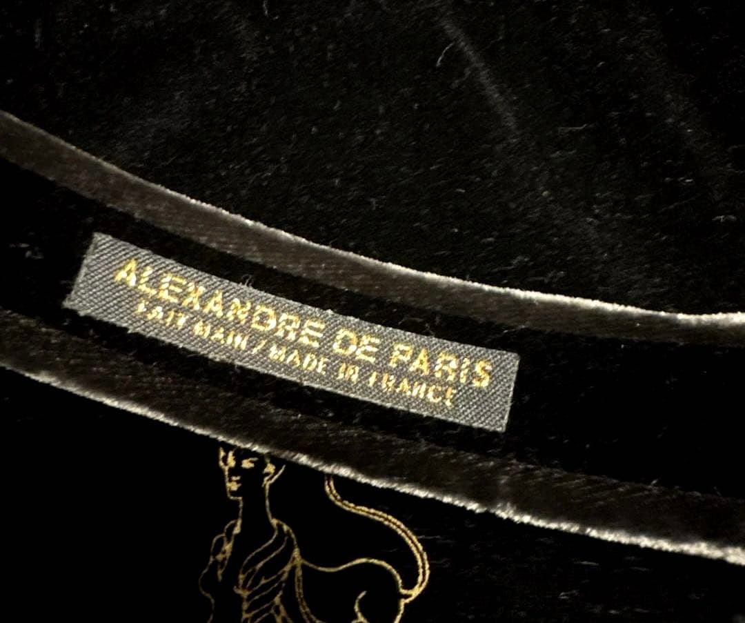 ALEXANDRE DE PARIS ベロアカチューシャ　グレー