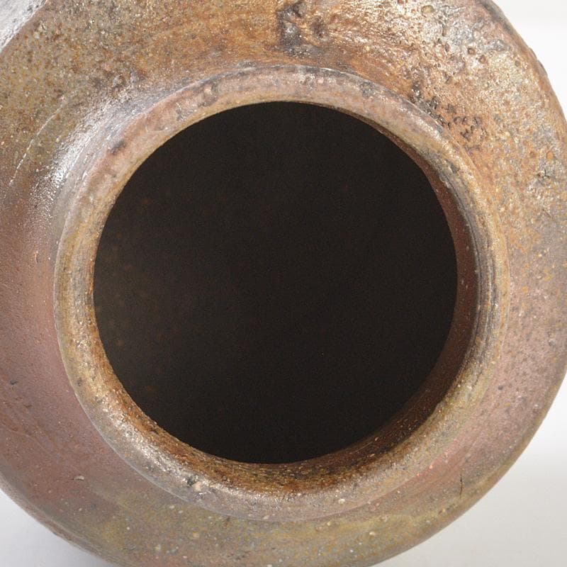 茶道具　備前焼　堀江祥山作　茶入　仕覆付　共箱　V　6684