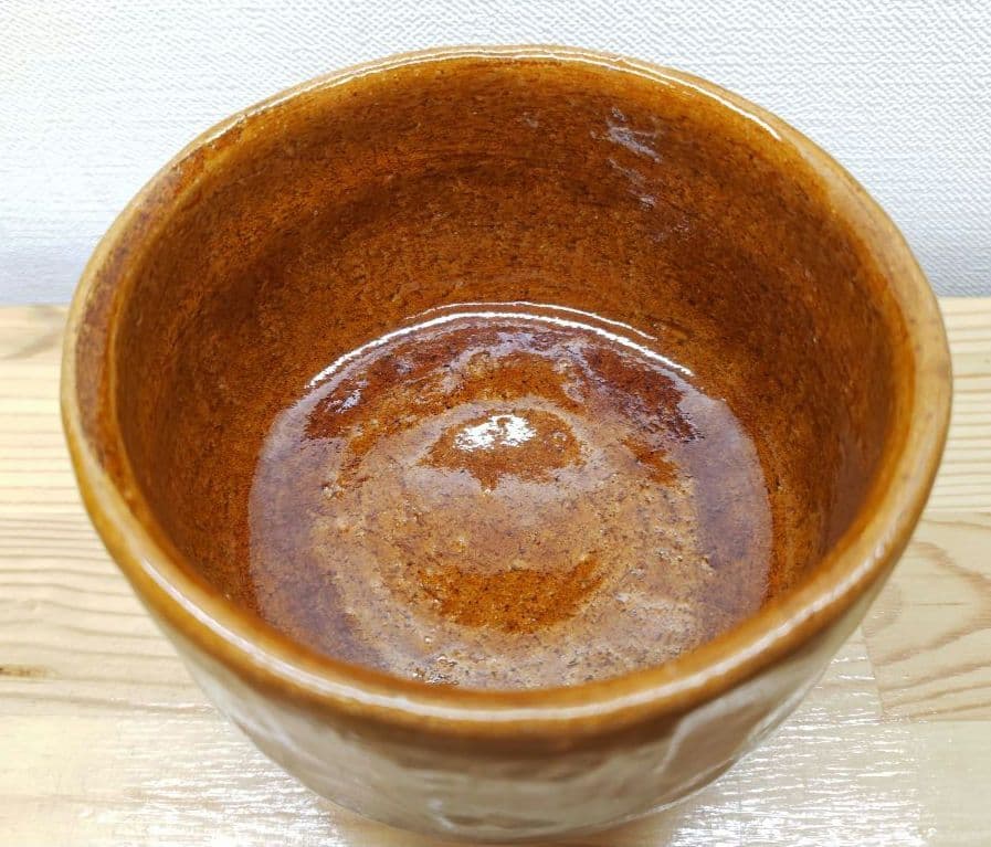 送料込【逢絢亭】茶道具 茶碗 大樋焼 飴釉 ３８の内 １０代大樋長左衛門 共箱