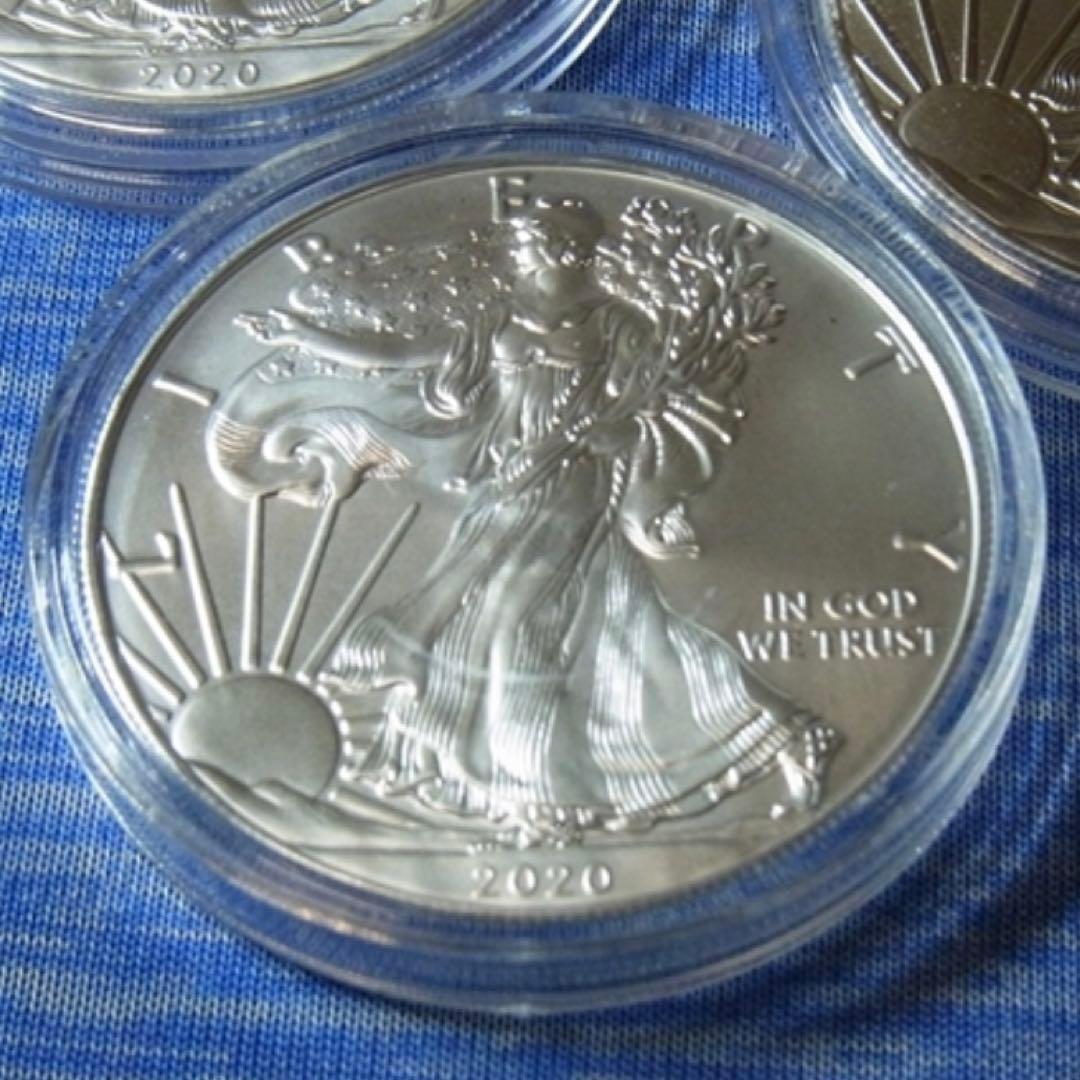 イーグル 銀貨 2020年 2021年 1オンス 5枚 合計5オンス ケース入り