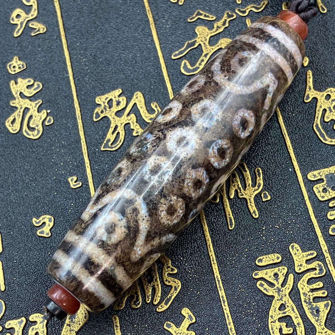 マニアおすすめ　一点物超大きい　紅朱砂 三十六眼天珠ネックレス　喜馬拉雅九頁岩