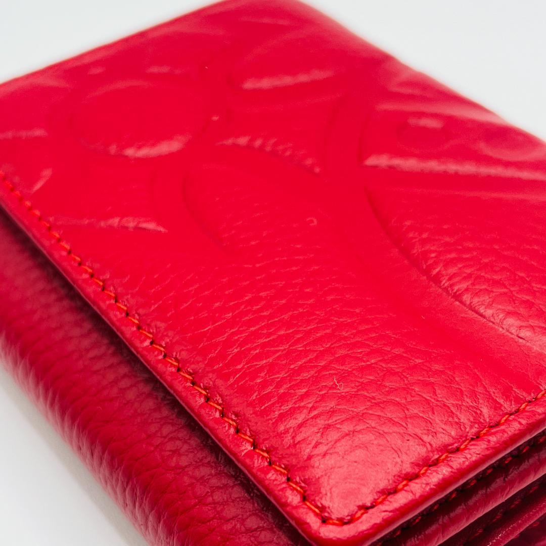 Vivienne Westwood 特価 がま口 型押し定番 折財布 赤レッド