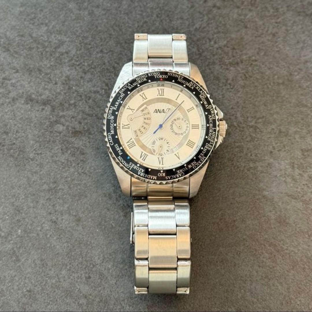 最終価格　新品未使用　時計　腕時計　ANA 機内販売　シルバー　ネイビー