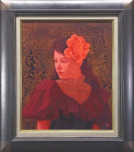 金子亨　タイトル「想」　F８号　油彩　額装　真作