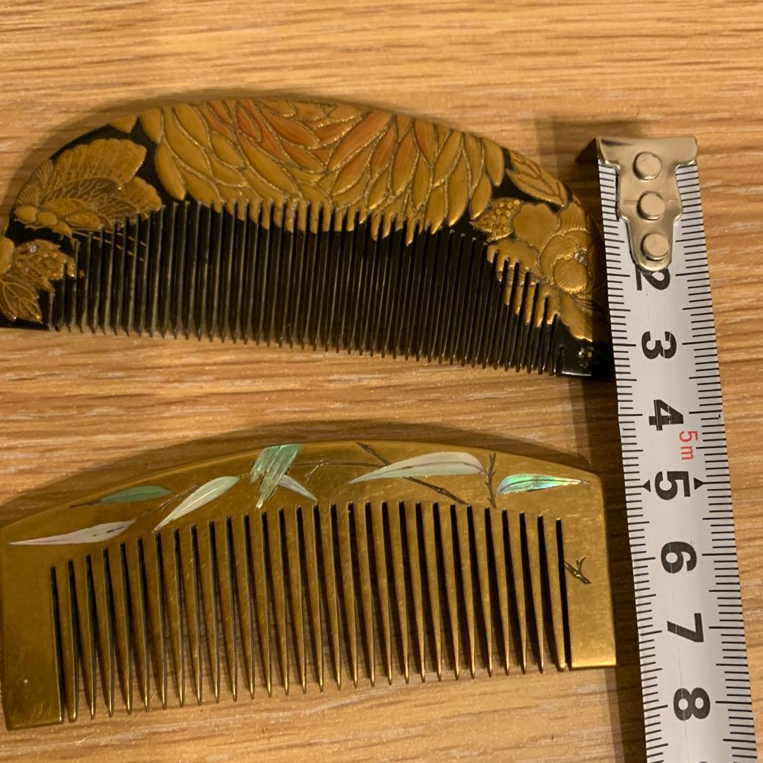 アンティーク　鼈甲　厚み　黒甲　金蒔絵　かんざし　簪