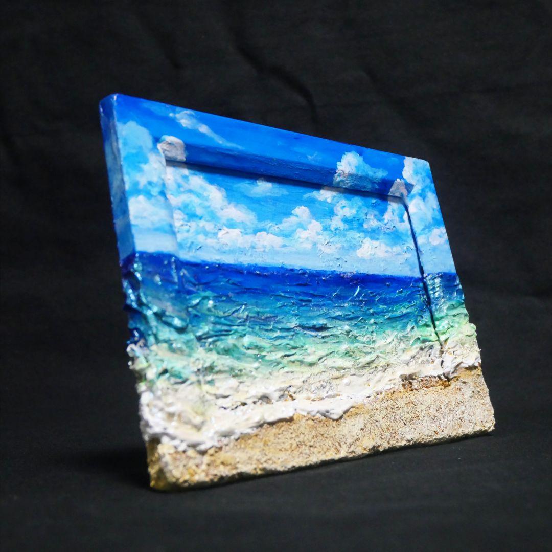 油絵 油彩 油彩画 絵 絵画 【夏の海】ミニ絵画