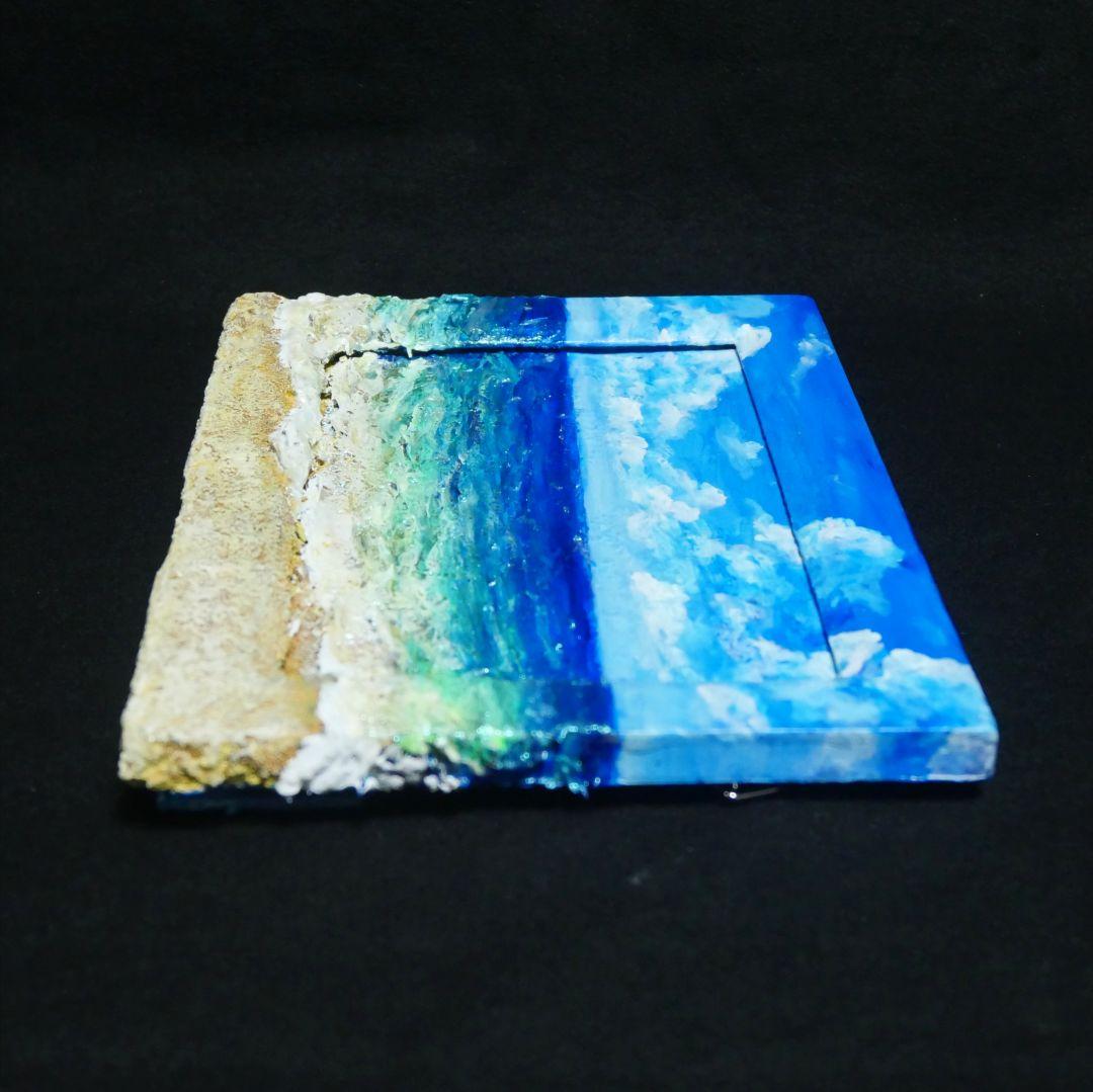 油絵 油彩 油彩画 絵 絵画 【夏の海】ミニ絵画