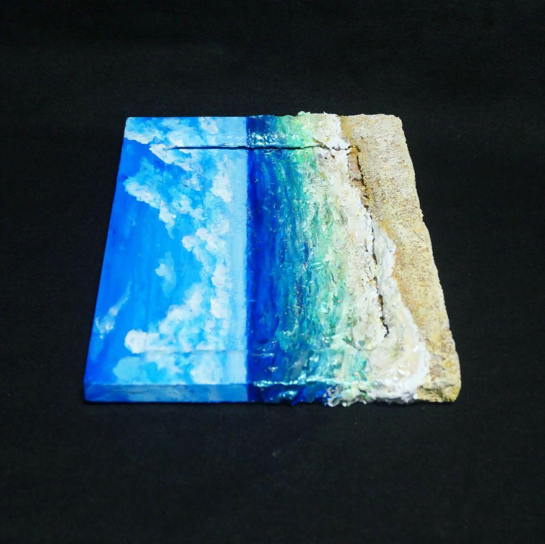 油絵 油彩 油彩画 絵 絵画 【夏の海】ミニ絵画