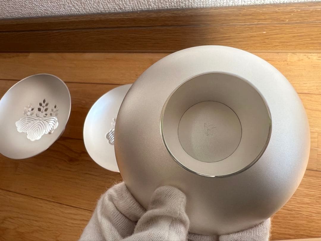 純銀製 銀杯 造幣局製　内閣総理大臣 贈 刻印有 390g silver