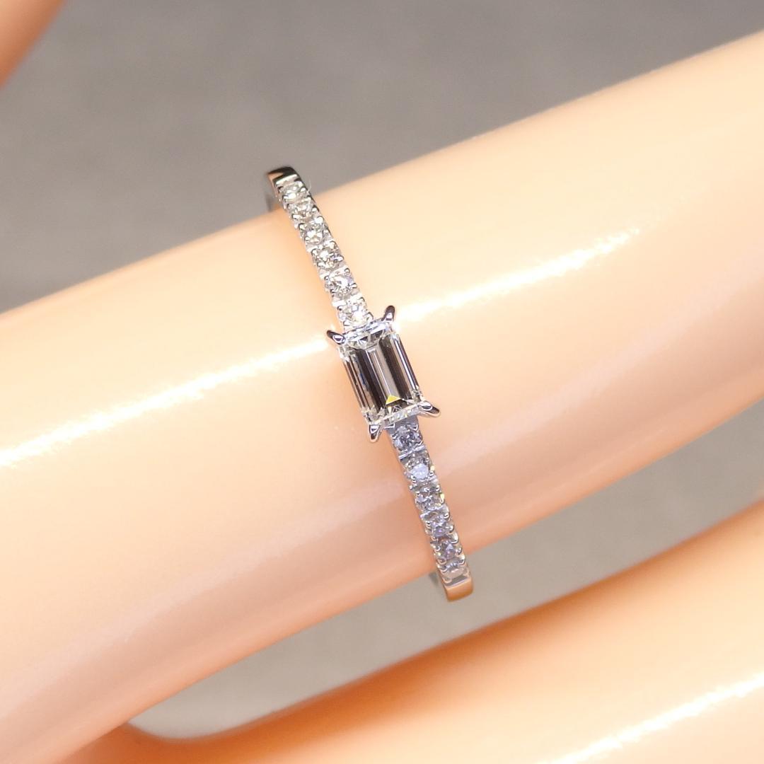 ダイヤモンド リング A6004 0.20ct プラチナPt 指輪 角ダイヤ