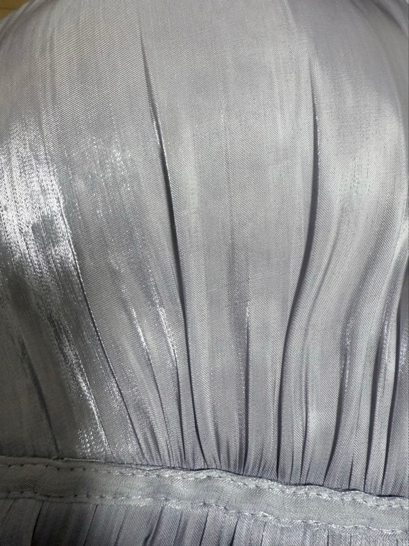 ROBE de FLEURS DEA サテンリボン　ミディアムドレス　ブルー