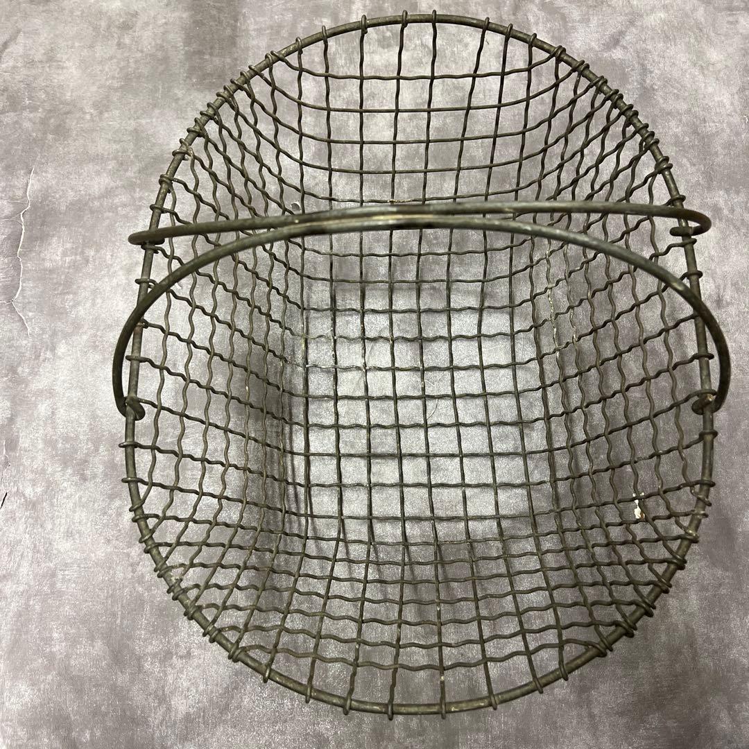 フランス　アンティーク　ワイヤーバスケット　アイアン　シャビーシック