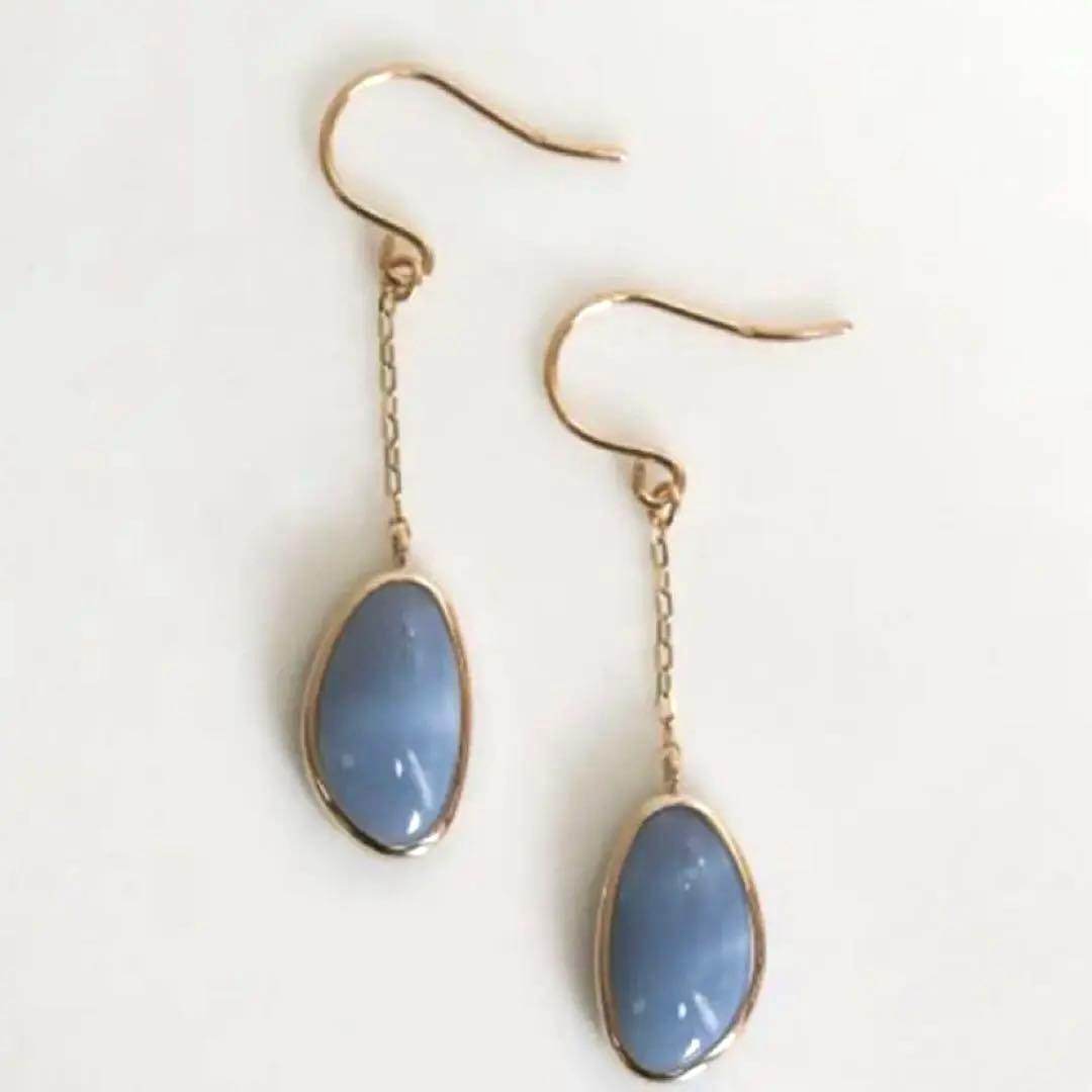 【出回りなし現行品】cui-cui キュイキュイ K10 ブルーオパール ピアス