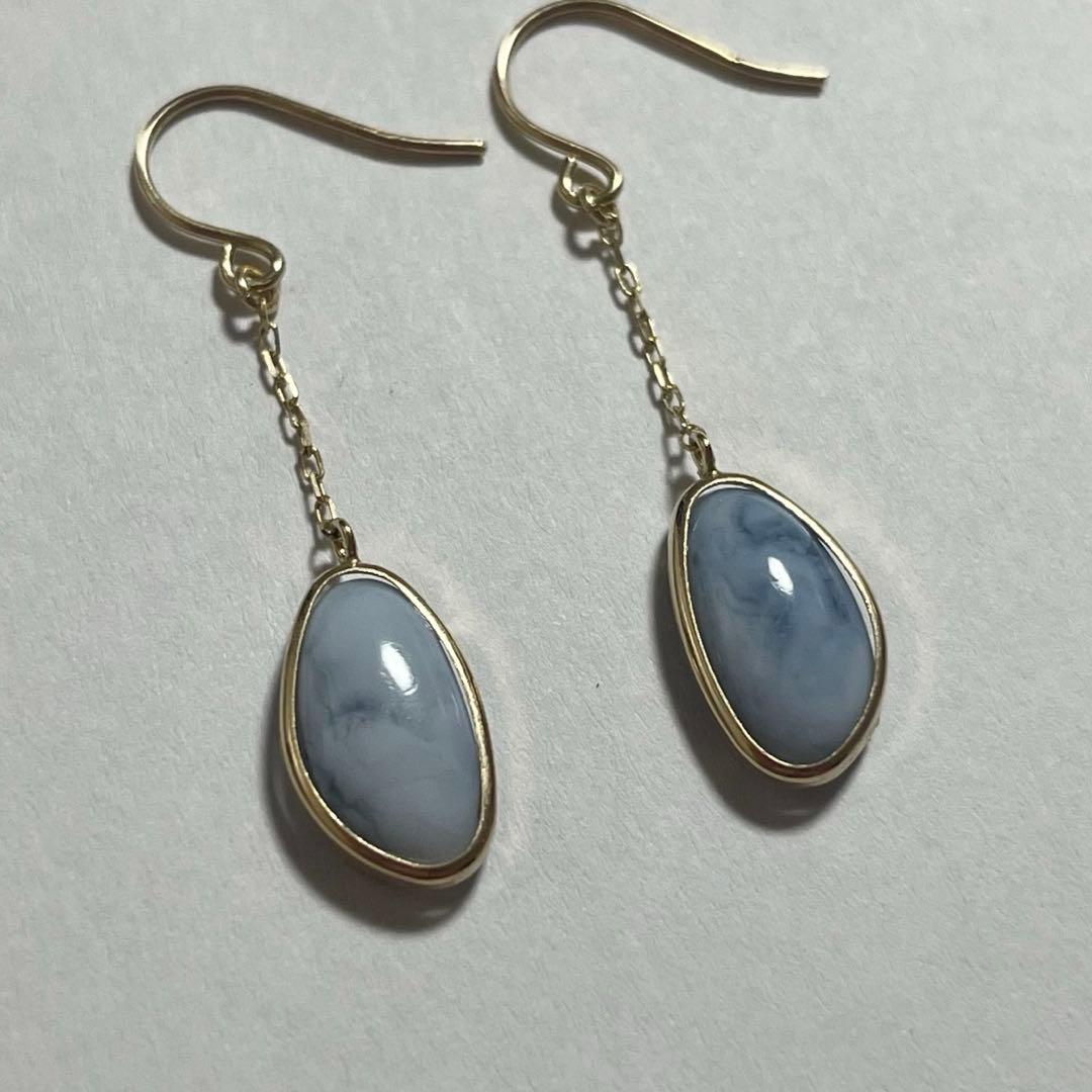 【出回りなし現行品】cui-cui キュイキュイ K10 ブルーオパール ピアス