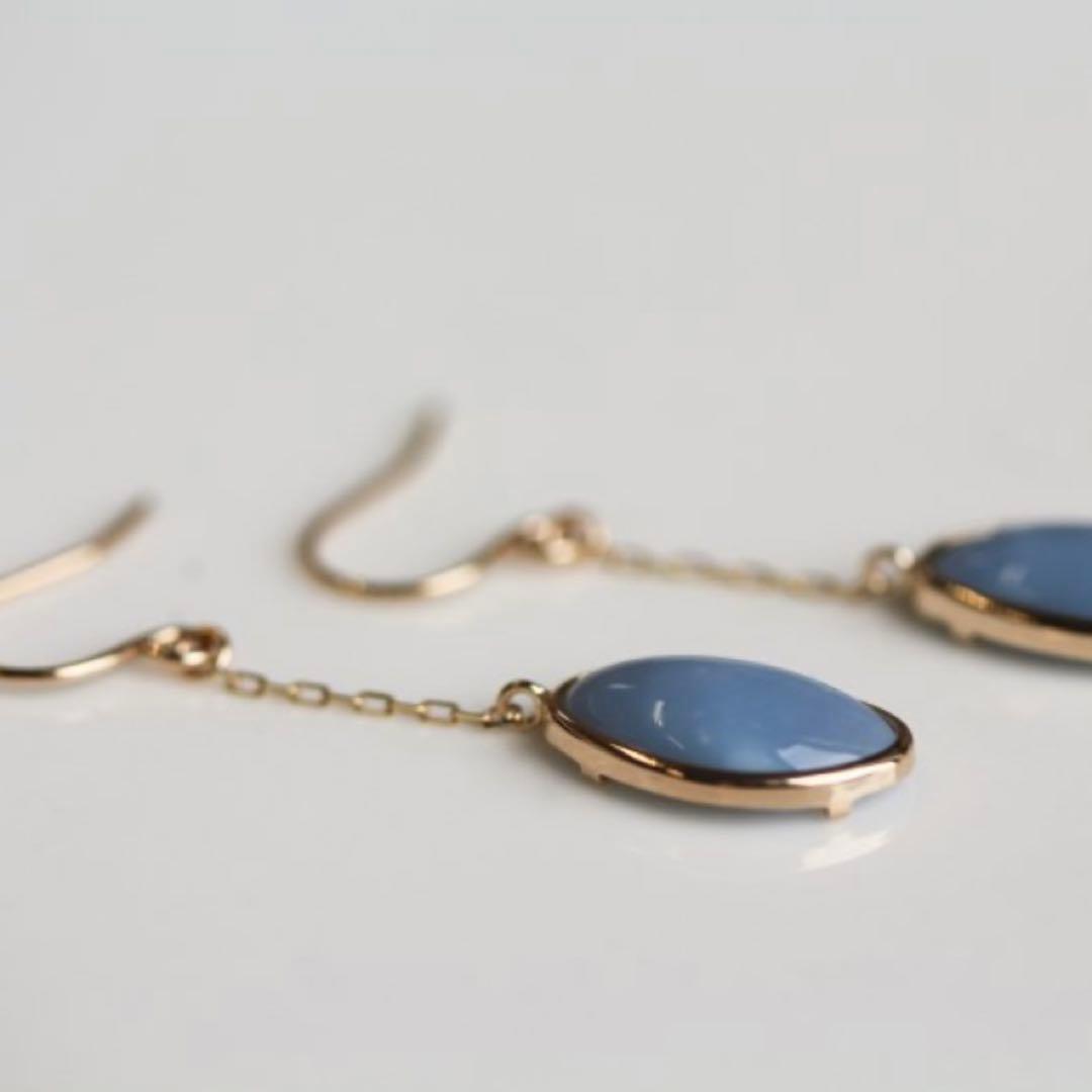 【出回りなし現行品】cui-cui キュイキュイ K10 ブルーオパール ピアス