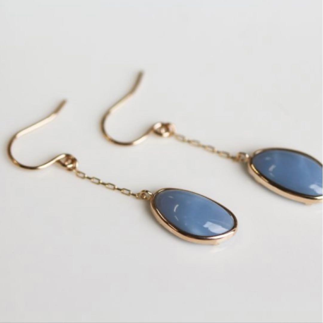 【出回りなし現行品】cui-cui キュイキュイ K10 ブルーオパール ピアス