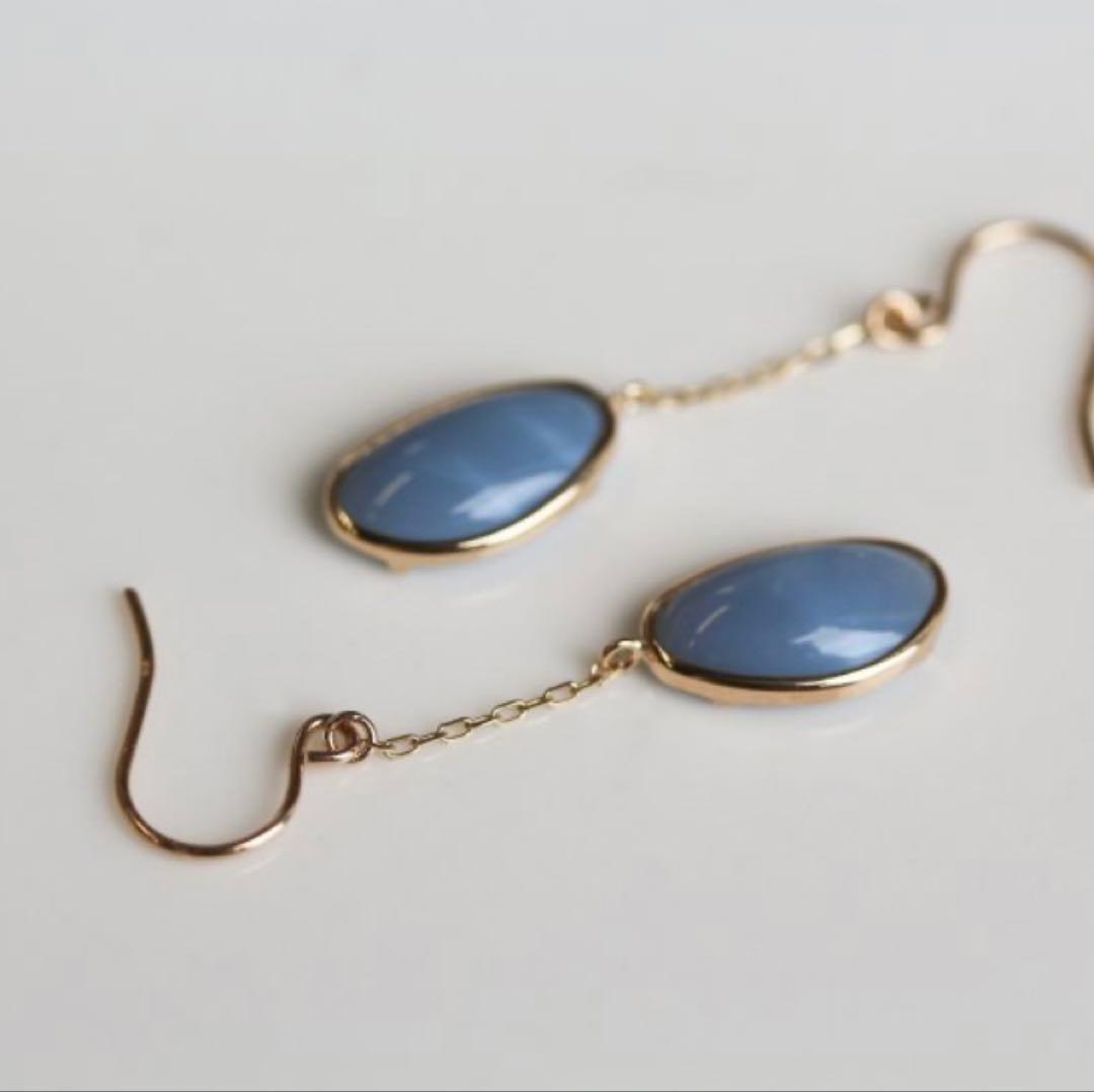 【出回りなし現行品】cui-cui キュイキュイ K10 ブルーオパール ピアス