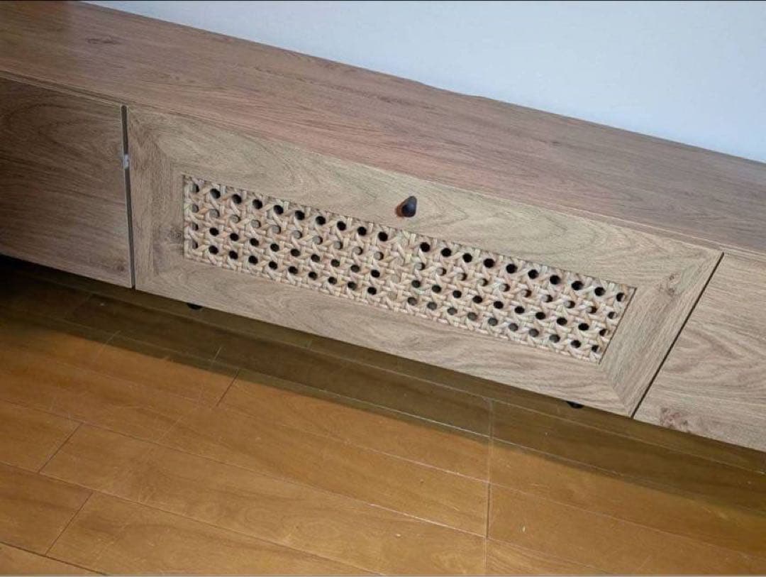 ■送料込■LOWYA ラタンテレビ台 ナチュラルブラックテレビボードラック180