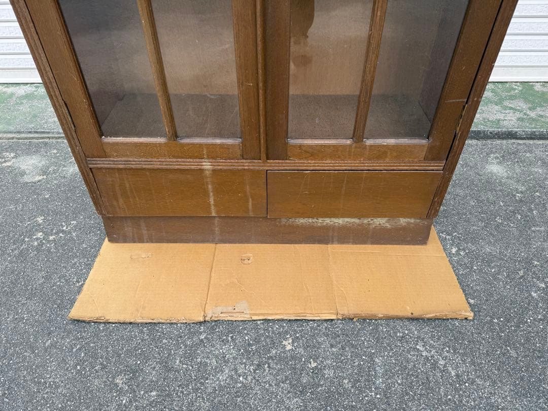 【O-2043】キャビネット ガラス戸棚 昭和レトロ アンティーク