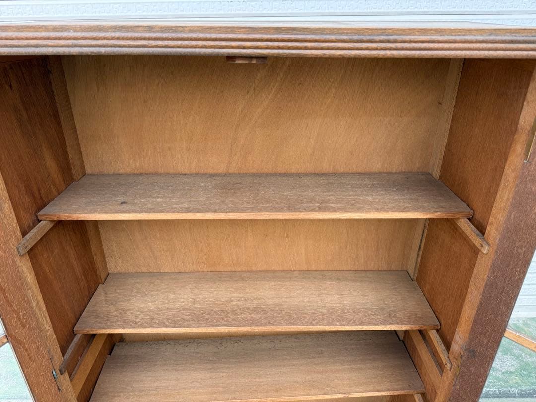 【O-2043】キャビネット ガラス戸棚 昭和レトロ アンティーク