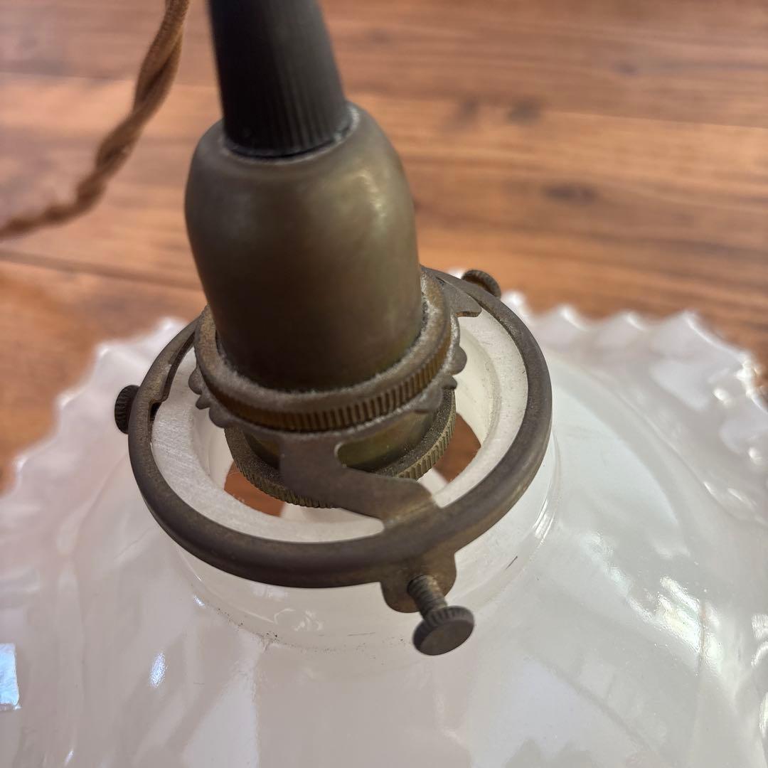 ミルクガラス ペンダントライト アンティーク レトロ照明