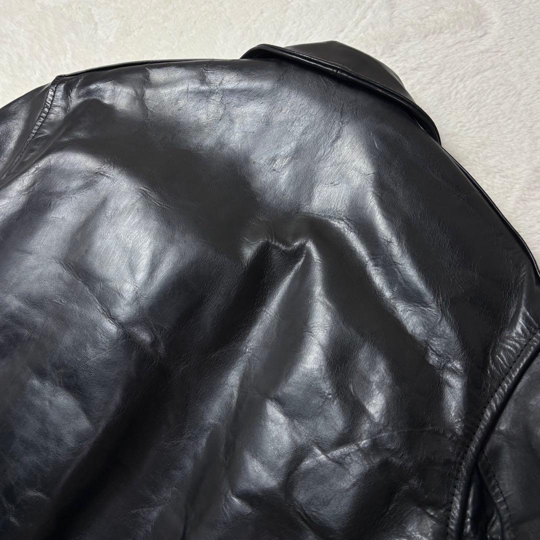 馬革 SIZE42 AERO LEATHER Co ライダースジャケット 茶芯