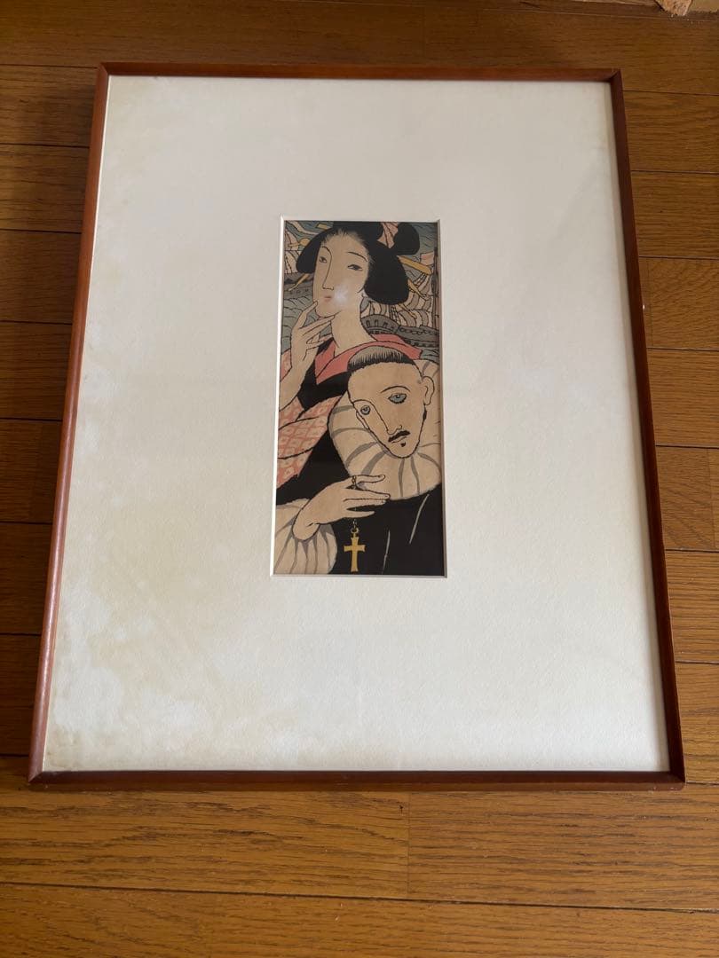 竹久夢二「麻利耶観音」木版画