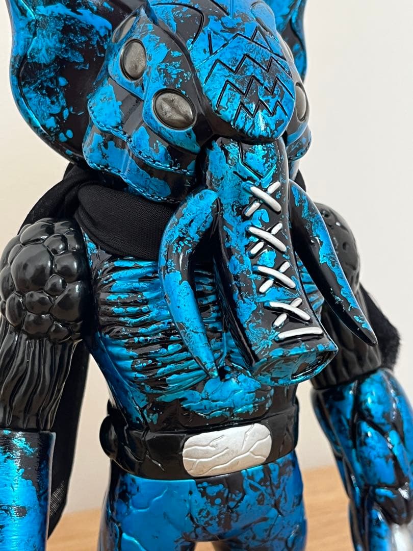 NEO ONE リアルヘッド エレマックス 黒成型 ブルー 銀塗装 ソフビ