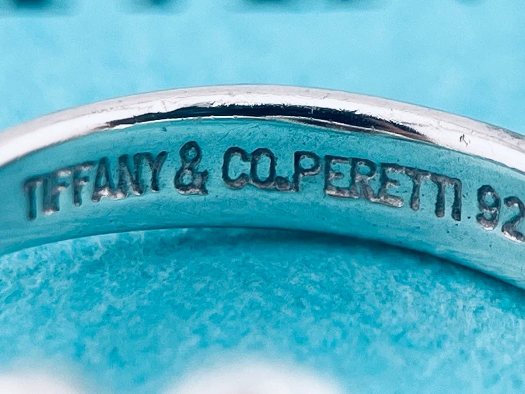 h922 美品　ティファニー　オープンハート　リング　シルバー925 約7.5号