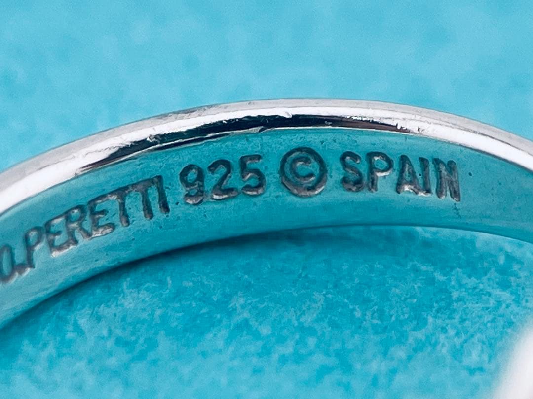 h922 美品　ティファニー　オープンハート　リング　シルバー925 約7.5号